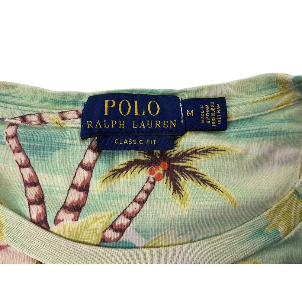 Polo Ralph Lauren Aloha Hawaiian Print T Shirt‎ Classic Fit Mens Medium Classic